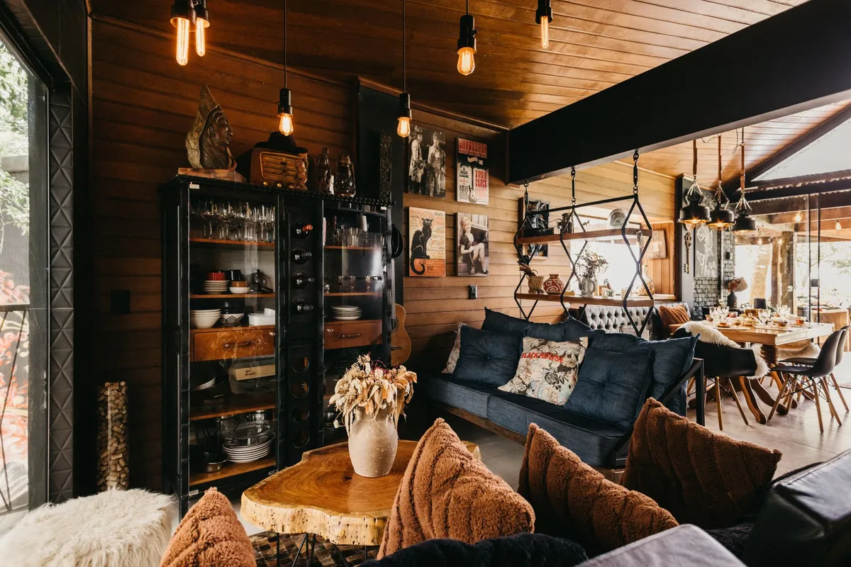 Stylish Airbnb living room with cohesive design and clear focal point