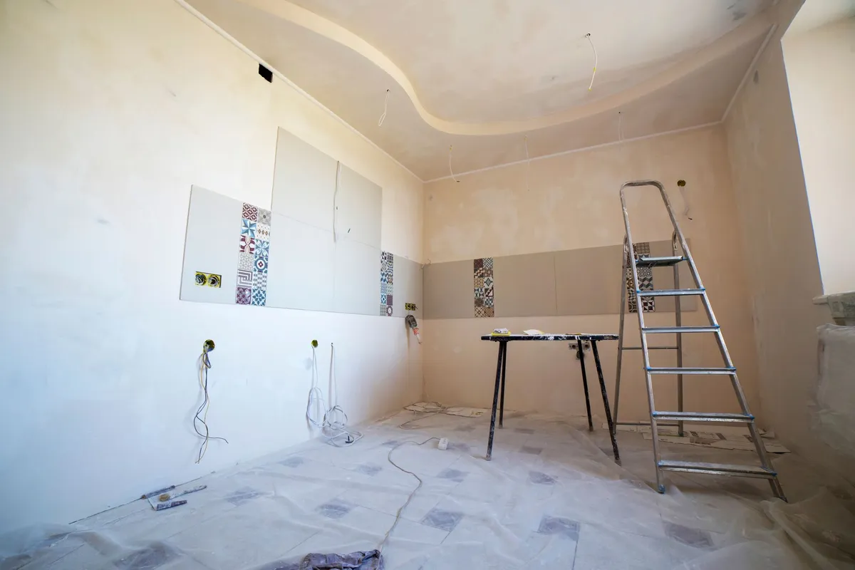 AI-rendered kitchen transformation showing before and after contemporary renovation results
