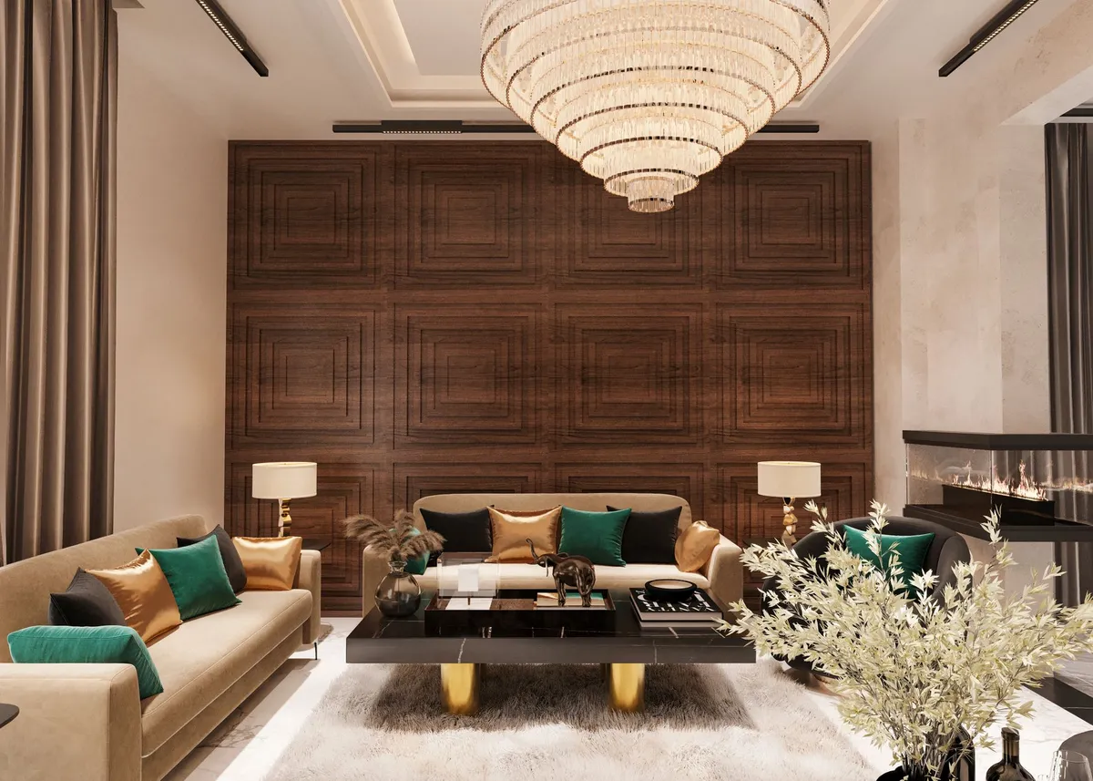 Contemporary bedroom with low platform bed, clean architectural lines, and warm natural material palette