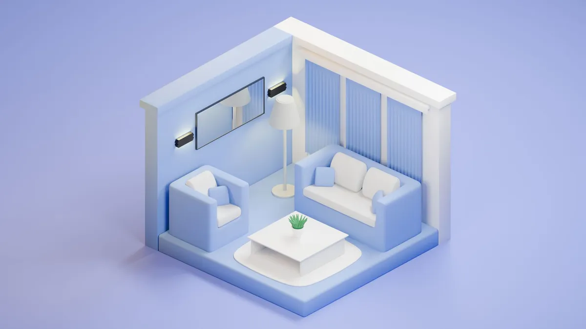 Homeowner reviewing AI room design visualization on a laptop during renovation planning session