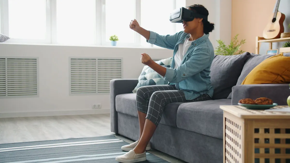 AI room redesign comparison showing before and after bedroom transformation in Scandinavian style