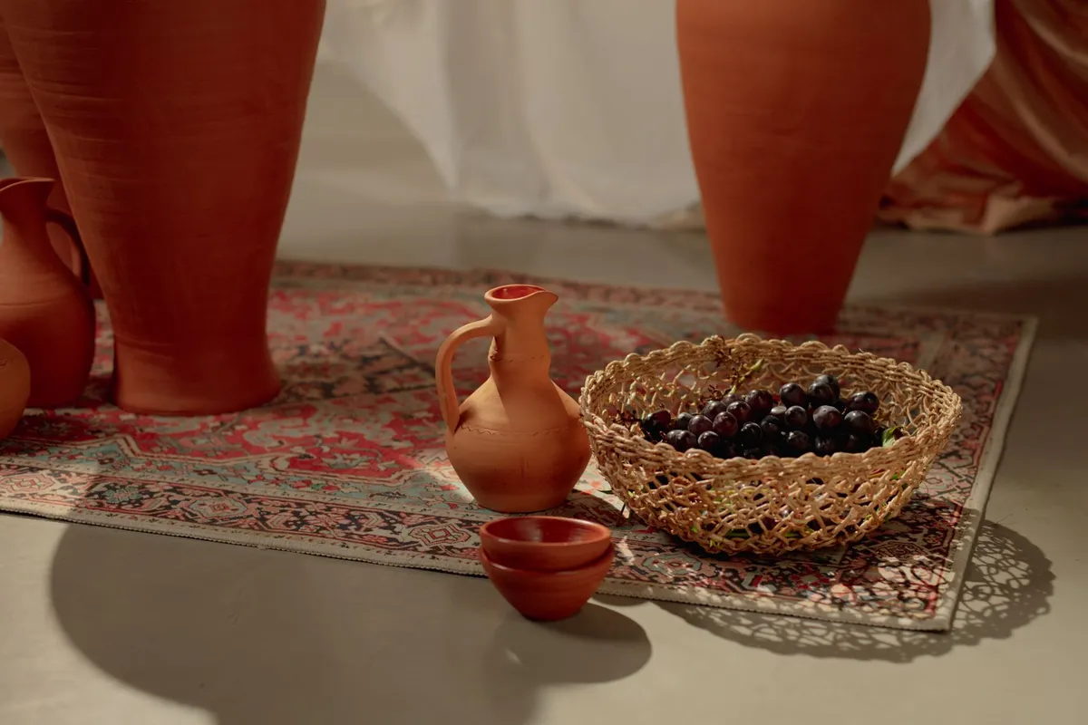 Mediterranean interior with terracotta tiles, wrought iron, and warm color palette