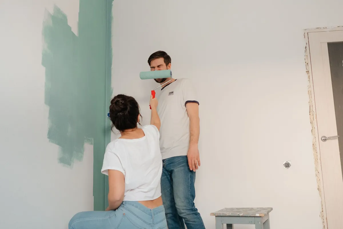 AI visualization of room showing multiple paint color options applied to the same space for comparison
